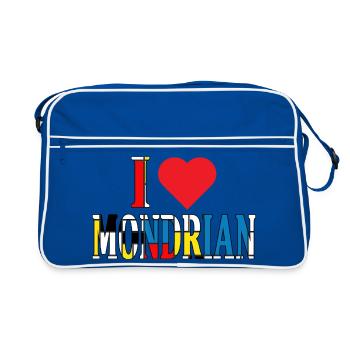 t-shirt I love Mondrian t-shirt gift idea - Retro Bag - blue/white - Front