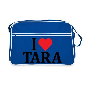 t-shirt J’aime Tara t-shirt idée cadeau - Sac Retro - bleu/blanc - Devant