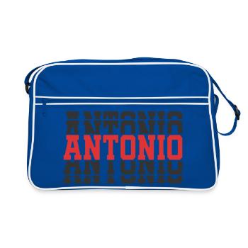 Antonio t-shirt gift idea stacked text - Retro Bag - blue/white - Front