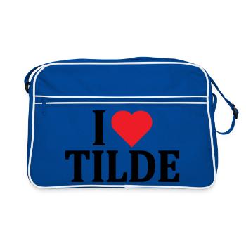 t-shirt I love Tilde t-shirt gift idea - Retro Bag - blue/white - Front