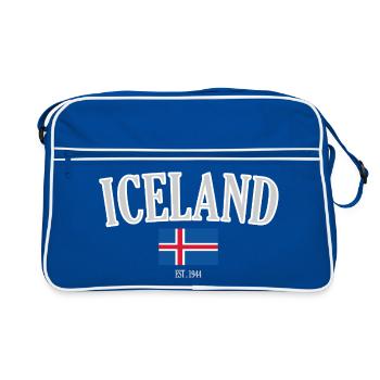 Island seit 1944 - Retro Tasche - Blau/Weiß - Vorne
