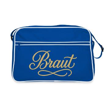 BRAUT Lettrage élégant brodé doré - Sac Retro - bleu/blanc - Devant