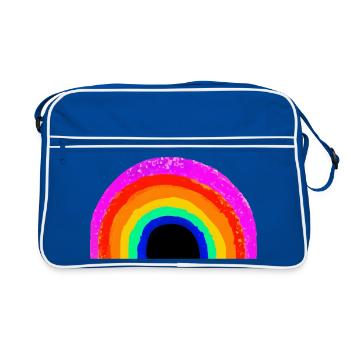 Arche arc-en-ciel éclatante - Sac Retro - bleu/blanc - Devant