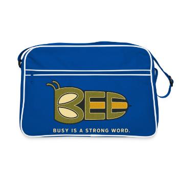 BEE – Occupé est un mot fort - Sac Retro - bleu/blanc - Devant