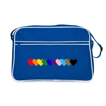 Regenbogen_Herzen_Pride - Retro Bag - blue/white - Front