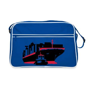 container ship - Retro Bag - blue/white - Front