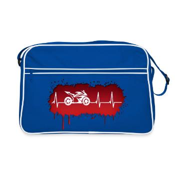 Motorcycle racing driver pulse - Retro Bag - blue/white - Front