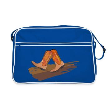 Square Dance - Cowboystiefel auf dem Parkett - Retro Tasche - Blau/Weiß - Vorne