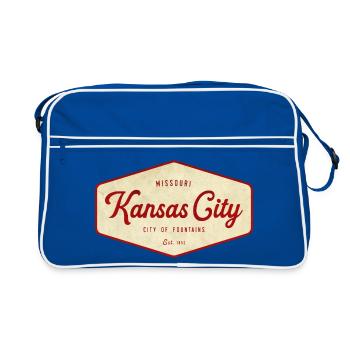 Logo de la Ville des Fontaines Vintage de Kansas City - Sac Retro - bleu/blanc - Devant