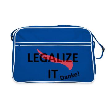Cannabis Marihuana Legalisierung - Retro Tasche - Blau/Weiß - Vorne