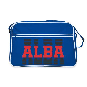 t-shirt Alba t-shirt gift idea stacked text - Retro Bag - blue/white - Front