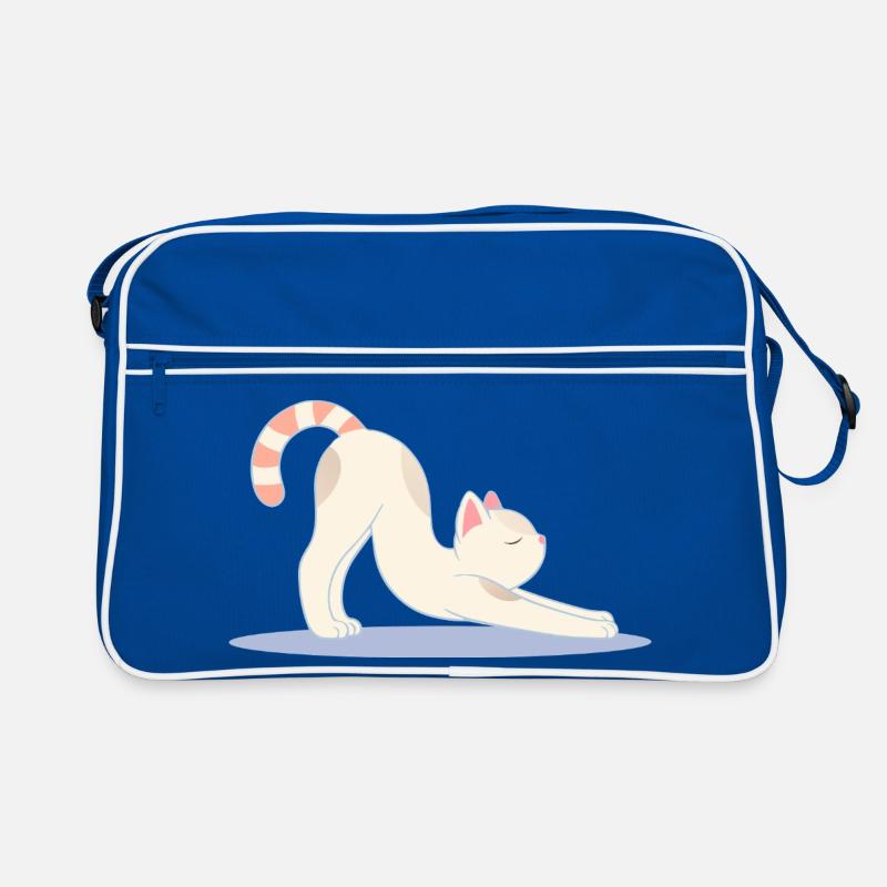 cute cat in classic yoga stretching pose Retro Bag