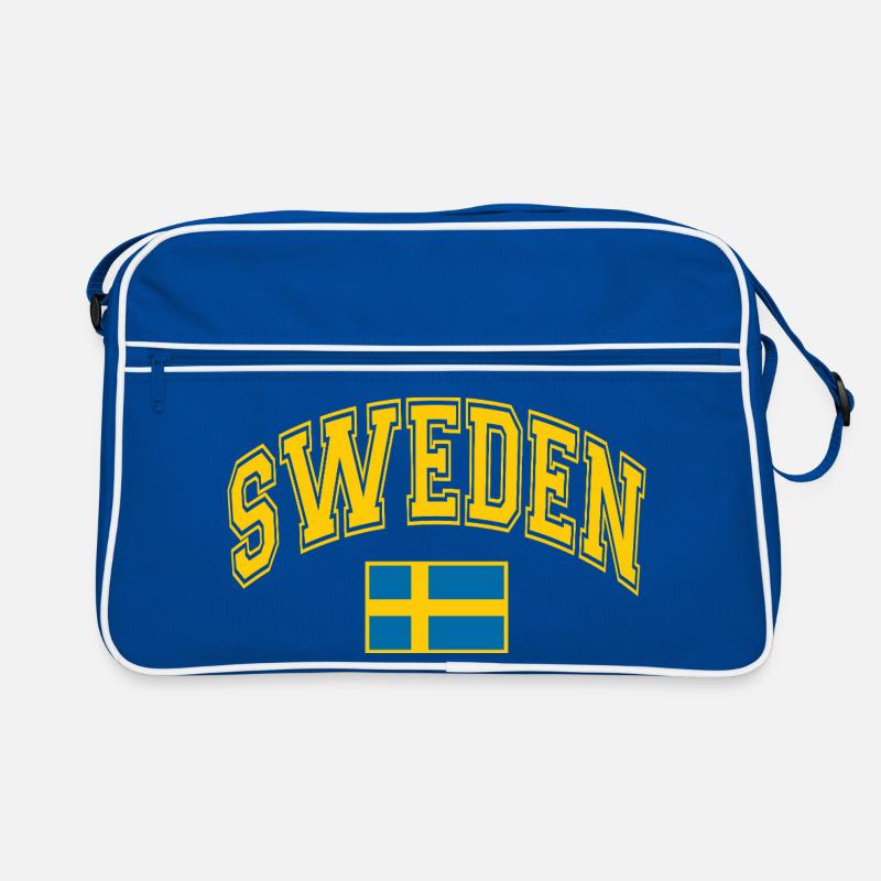 Schweden Flagge - Retro Tasche - Blau/Weiß