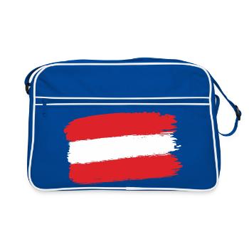 Drapeau de l’Autriche Coup de pinceau Autriche - Sac Retro - bleu/blanc - Devant