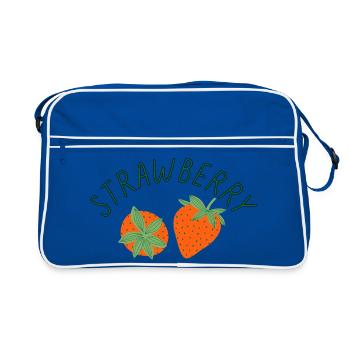 Cute Strawberry Shirt Fresh Summer Fruit Aesthetic - Retro Tasche - Blau/Weiß - Vorne