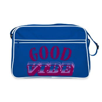 Gute Stimmung Neon Retro - Retro Tasche - Blau/Weiß - Vorne