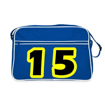 15 Number symbol - Retro Bag - blue/white - Front