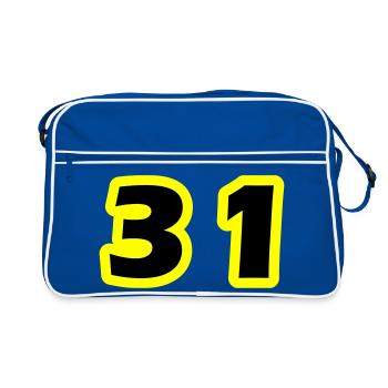 31 Zahl symbol - Retro Tasche - Blau/Weiß - Vorne