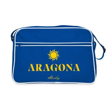 Logo du soleil d’Aragone Sicile - Sac Retro - bleu/blanc - Devant