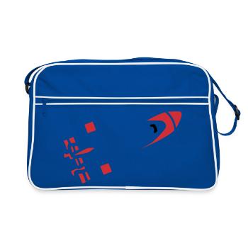 Abstract Rocket Silhouette - Retro Bag - blue/white - Front