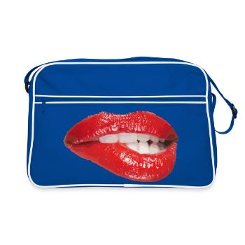 Art pop de morsure de lèvres cramoisie - Sac Retro - bleu/blanc - Devant