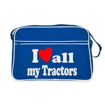 J’aime tous mes tracteurs - Sac Retro - bleu/blanc - Devant