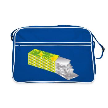 Chewing gum pack – Fresh, colourful and full of energy - Retro Bag - blue/white - Front