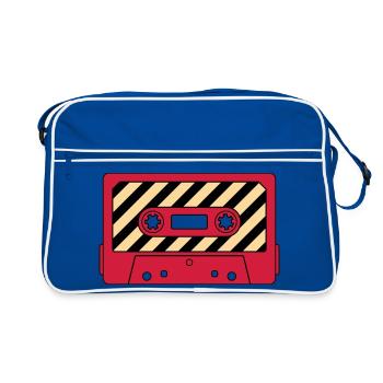 Cassette Mixtape Rétro – Motif culte de la musique - Sac Retro - bleu/blanc - Devant