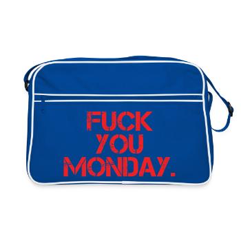 Va te faire foutre lundi - Sac Retro - bleu/blanc - Devant