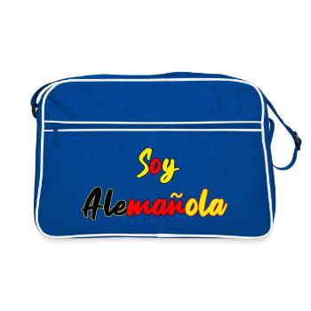 Deutsch-Spanierin Spanisch spanisch Geschenk - Retro Tasche - Blau/Weiß - Vorne