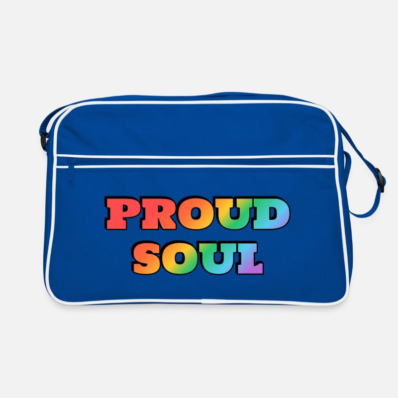 Stolze Seele Regenbogen Text Retro Tasche