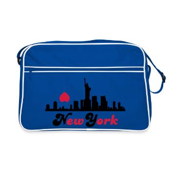 new_york - Sac Retro - bleu/blanc - Devant