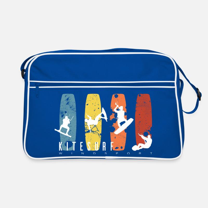 KITESURF - Retro Tasche - Blau/Weiß