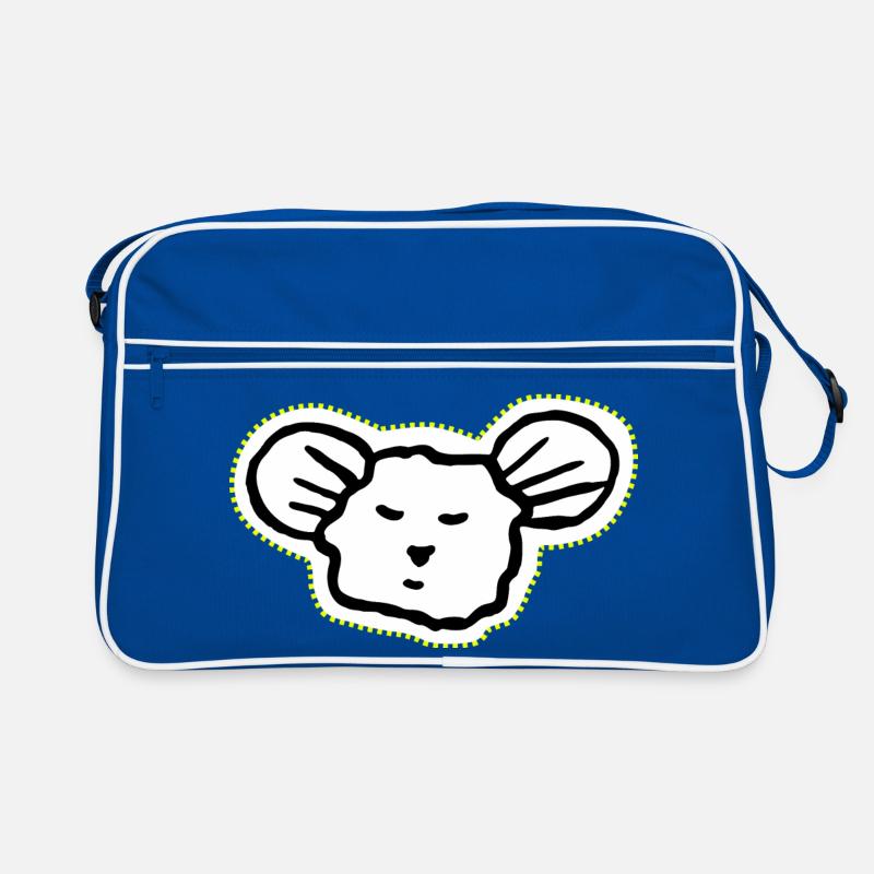 Cool, sleepy mouse face icon Retro Bag