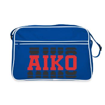 Aiko t-shirt gift idea stacked text - Retro Bag - blue/white - Front