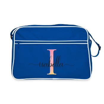 I | Monogram | Name | Isabella |Watercolor - Retro Bag - blue/white - Front