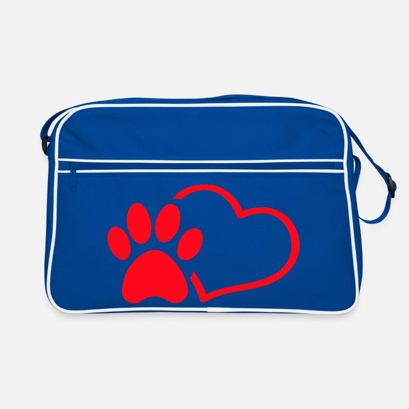 Pfotenherz Silhouette Retro Tasche