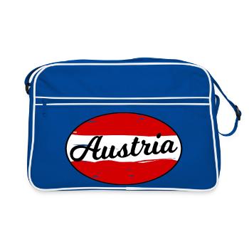 Austria Script Logo on Red - Retro Bag - blue/white - Front
