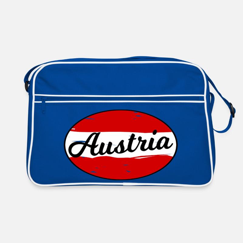 Austria Script Logo auf Rot Retro Tasche