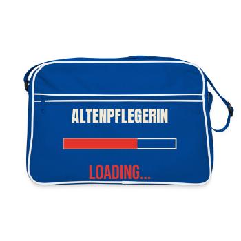 Altenpflegerin loading Pflege Spruch Pflegerin - Retro Tasche - Blau/Weiß - Vorne
