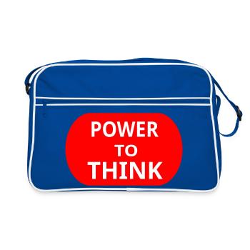 power_to_think - Retro Tasche - Blau/Weiß - Vorne
