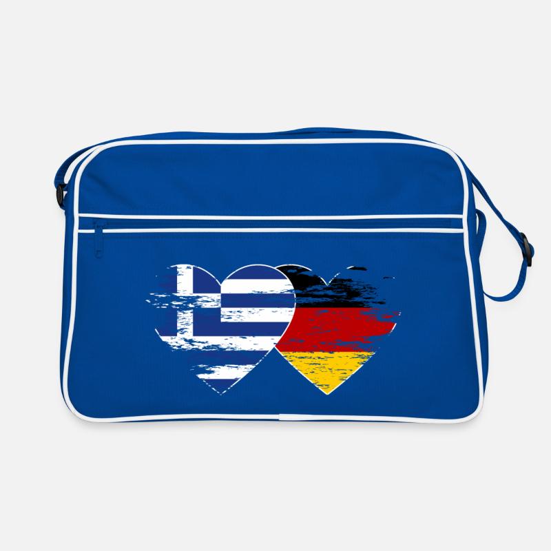 Greece Germany Flag used heart Retro Bag