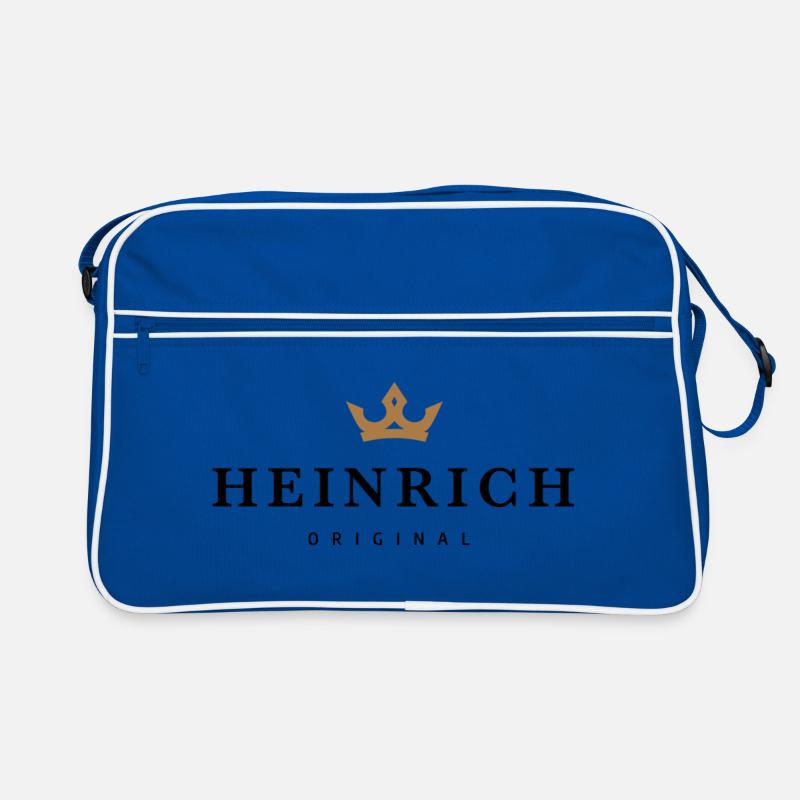Heinrich - Retro Tasche - Blau/Weiß