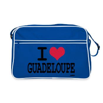 J'aime la guadeloupe - couleurs personnalisables - Sac Retro - bleu/blanc - Devant