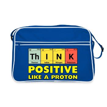 Penser positif, comme un proton - Sac Retro - bleu/blanc - Devant