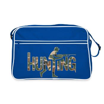Hunting  - Cool Camo Hunter Logo - Retro Bag - blue/white - Front