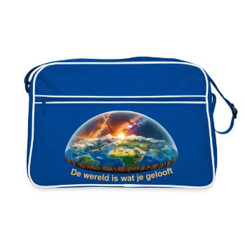 Le monde est ce que vous croyez - Sac Retro - bleu/blanc - Devant