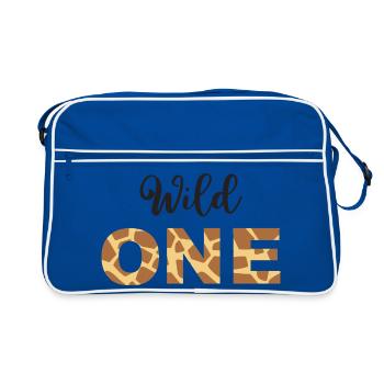 Lettres imprimées de girafe Wild One - Sac Retro - bleu/blanc - Devant