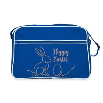 Happy Easter, Cute Bunny Easter Hoodie - Sac Retro - bleu/blanc - Devant