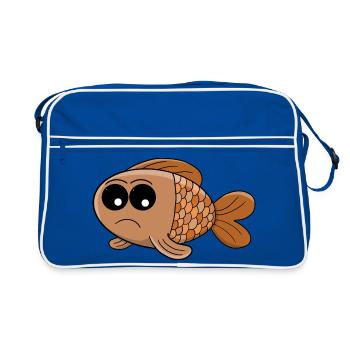 Grumpy Goldfish Cartoon - Sac Retro - bleu/blanc - Devant